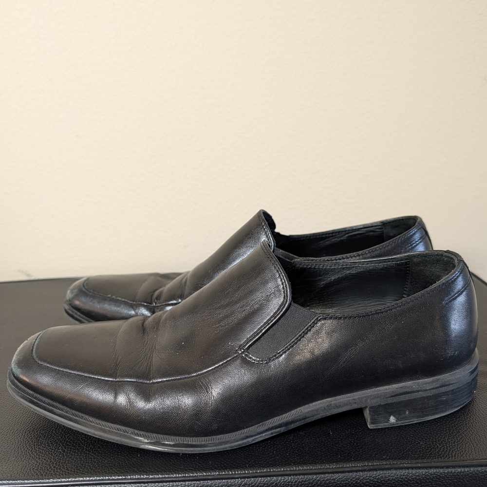 Broletto Men’s Black Leather Loafers, Made in Italy, Size‎ 10